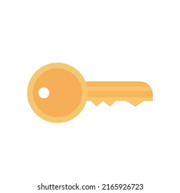 Golden key cartoon illustration icon, security and encryption