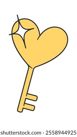 Golden key funky groovy design