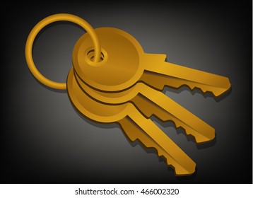 golden key graphic vector