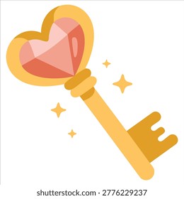 A Golden Key with a Heart Shape Symbolizing Opportunity Success Love for What You Do and Unlocking Potential