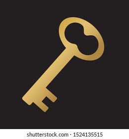 golden key icon- vector illustration