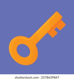 Golden Key Illustration vector. golden game key icon game currency vector