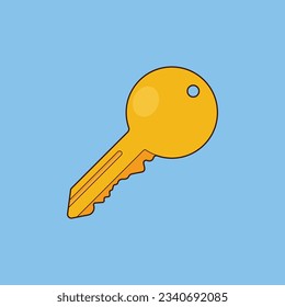 Golden Key Illustration Vector Icon lock