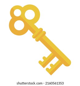 golden key isolated on white background