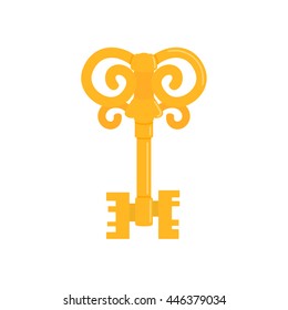 golden key isolated vector illustration