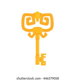golden key isolated vector illustration