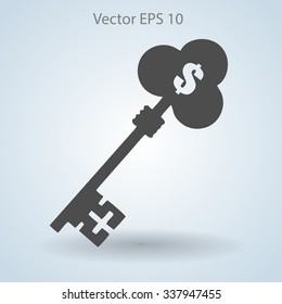the golden key to the money vector illustration