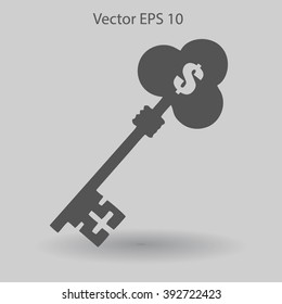 the golden key to the money vector illustration