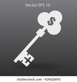 the golden key to the money vector illustration