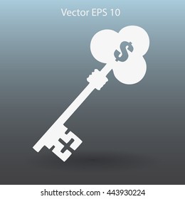 the golden key to the money vector illustration