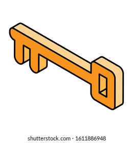 golden key on white background vector illustration design