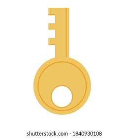The golden key on white background 
.