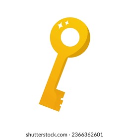 A golden key on a white background. Game icon. vector