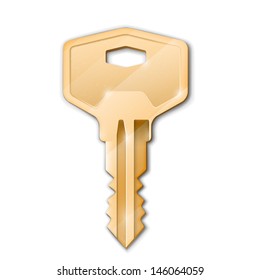 Golden key. Real estate concept.Vector illustration