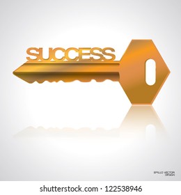 golden  Key to success vector