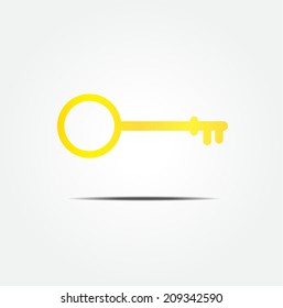 golden key symbol icon vector