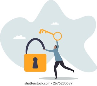 Golden key to unlock, solve business problem, professional to give solutions, success business key or unlock business accessibility.about a man and his life.
