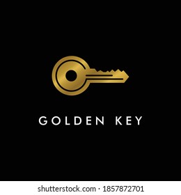 golden key vector design illustration