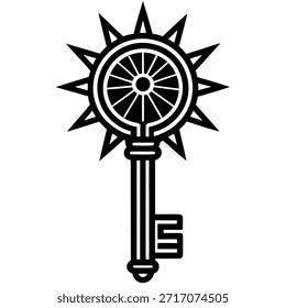 Icono de Vector de llave dorada en