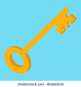 Golden Key Vector Illustration Stock Vector (Royalty Free) 401063224