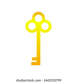 golden key. Vector image isolated on white background
