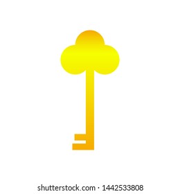 golden key. Vector image isolated on white background