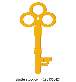 golden key vector isolated on white background