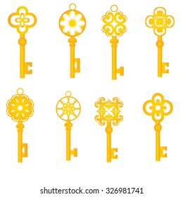 Golden keys icons