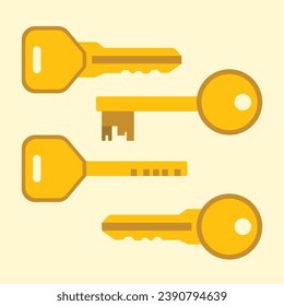 Ilustración del vector simple de las teclas de oro