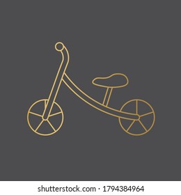 Golden Kid Push Bike Icon- Vector Illustration