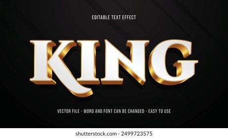 Golden king 3d text effect, editable luxury text style effect