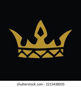 golden king crown icon vector design