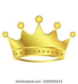Golden King And Queen Crown Icon, Royals Princes Crown Symbol, Design Elements, Wealth and Expensive Sign