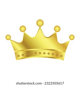 Golden King And Queen Crown Icon, Royals Princes Crown Symbol, Design Elements, Wealth and Expensive Sign