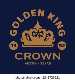 Golden King T-Shirt Design, Vector, Illustration 