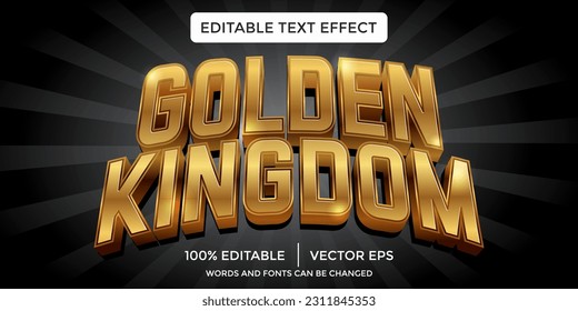 golden kingdom gold light color 3d editable text effect template