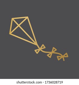 golden kite icon- vector illustration