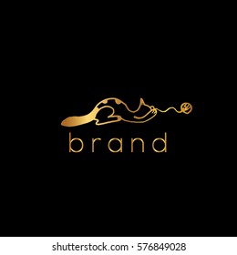 Golden kitten vector logo