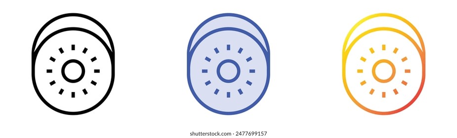 golden kiwi icon. Linear, Blue Fill and Gradient Style Design Isolated On White Background
