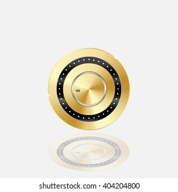 golden knob on a light background