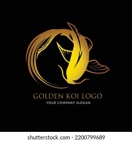 Logo del pez koi dorado para empresas