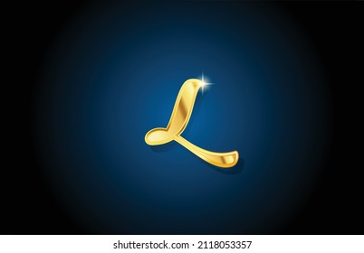 golden golden L alphabet letter logo icon design. Creative luxury template for business and company