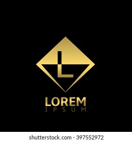 Golden L letter logo for business company. Success luxury creative concept symbol