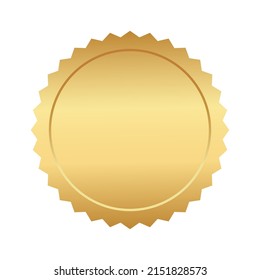 Golden label, badge, medal vector illustration