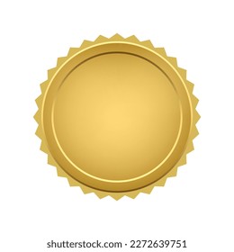 Golden label, badge, medal vector illustration