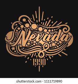 Golden label concept. Vector illustration design for t-shirt and printing.