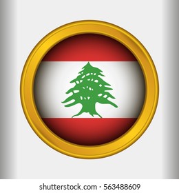 Golden Label Flag of Lebanon