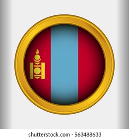 Golden Label Flag of Mongolia