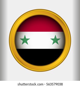 Golden Label Flag of Syria