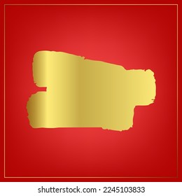 Golden label on red background and golden border with space. Lunar new year concept, Chinese new year background. vector.